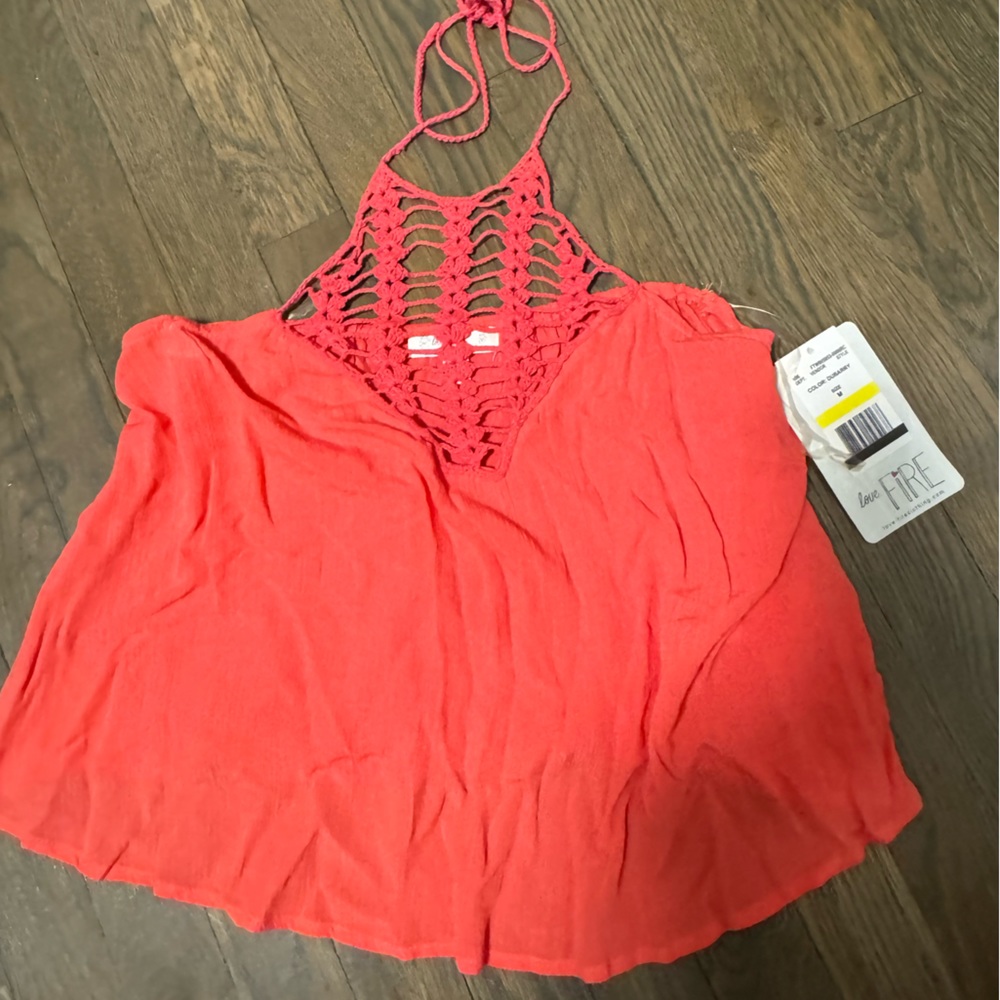 Crotchet Halter Neck Top - NWT - love, fire
